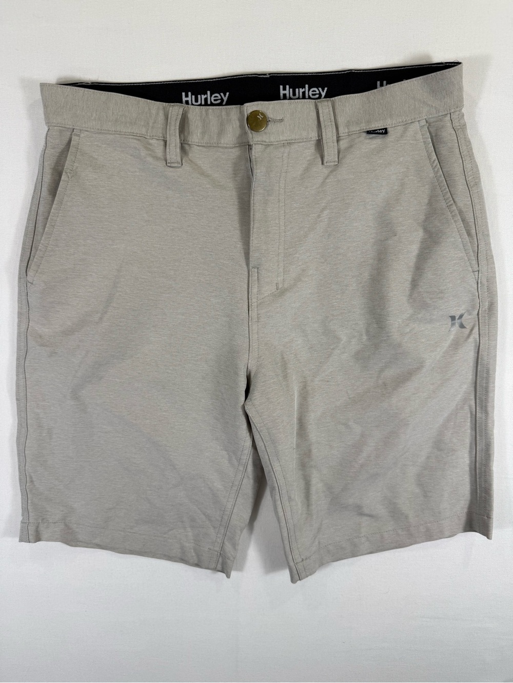 Hurley Men's Light Beige Flat Front Shorts